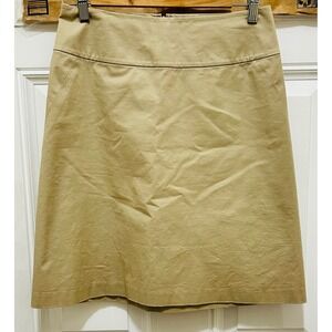 Banana Republic Tan Khaki Stretch Cotton Pencil Skirt Size 2 Office Career Wear
